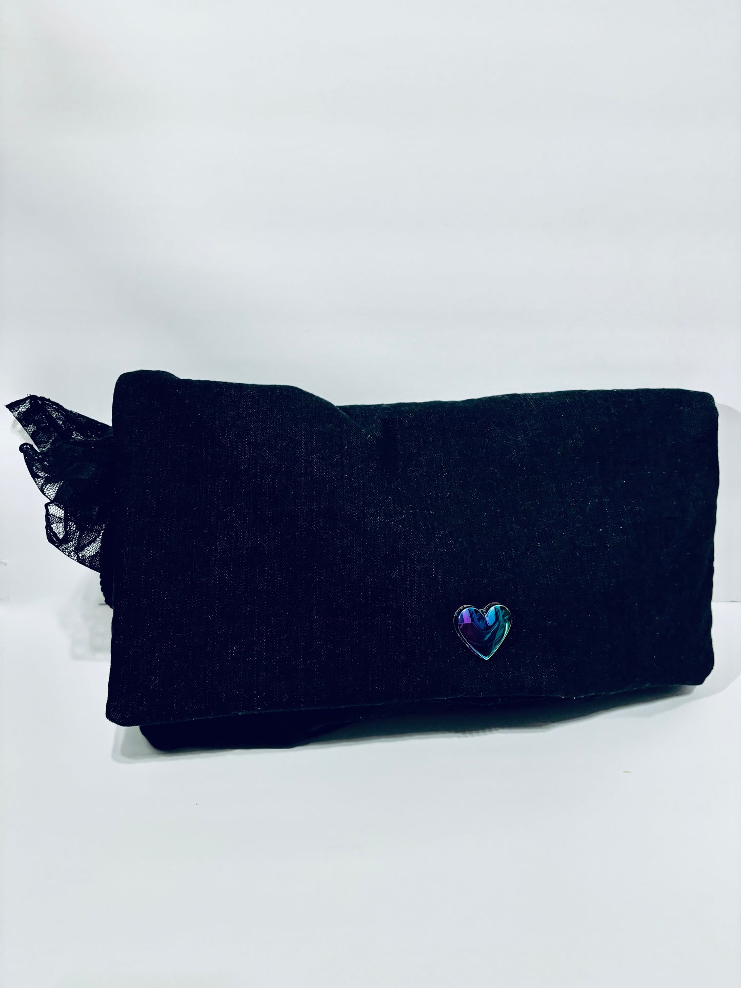 Everyday BLACK Denim Jumbo Clutch Bag