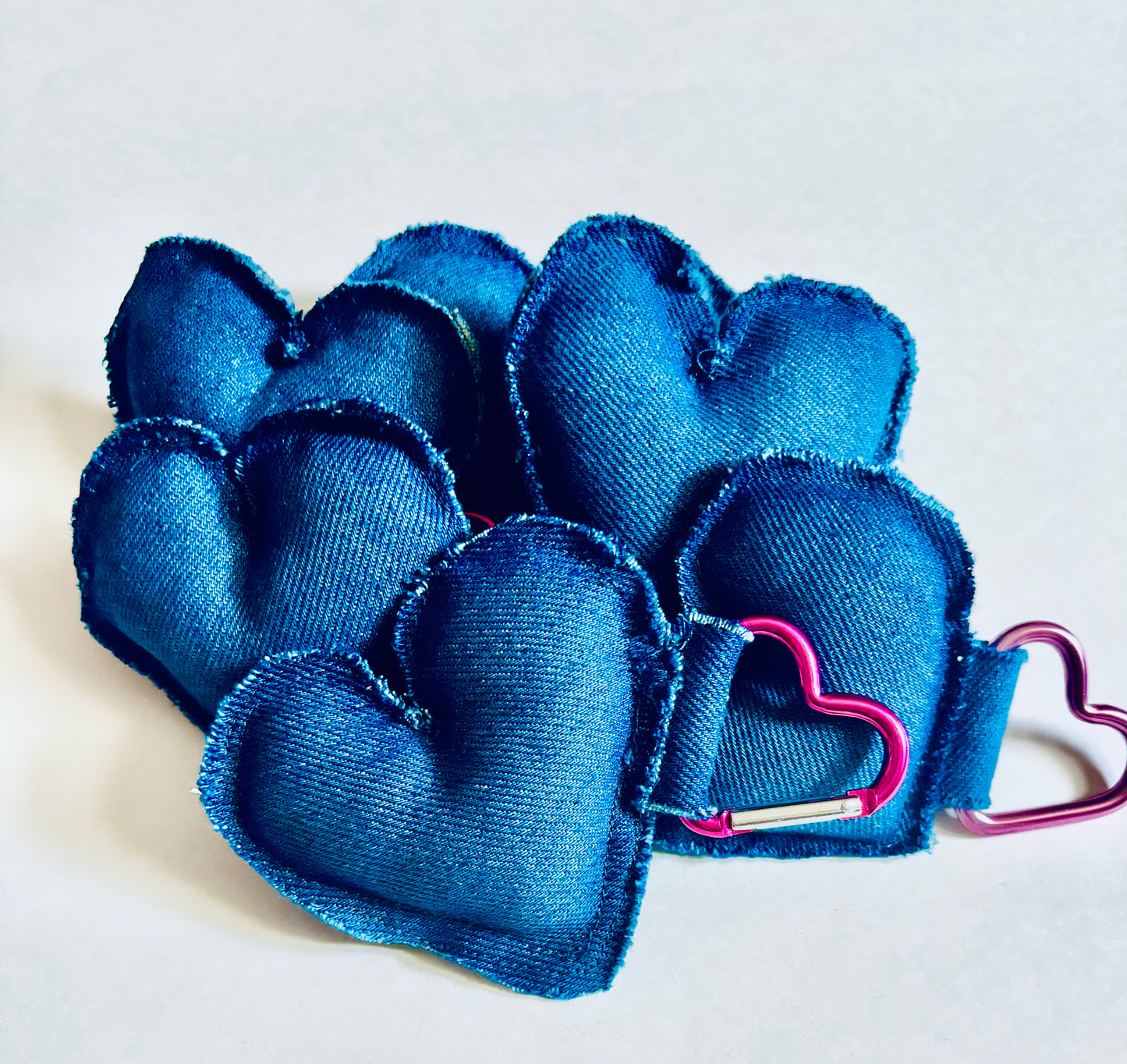 Denim Heart Bag Charms